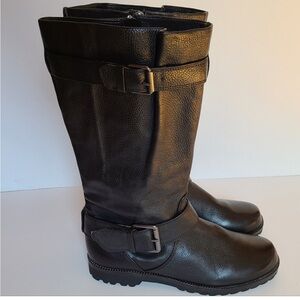 Gentle Souls Black Leather Buckled Up Boots